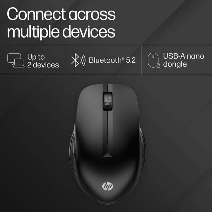 HP 430 Multi-Device Wireless Mouse with 4 Programmable Buttons/ 800 DPI - 4000 DPI/ Fast Scrolling - Black - Image 3
