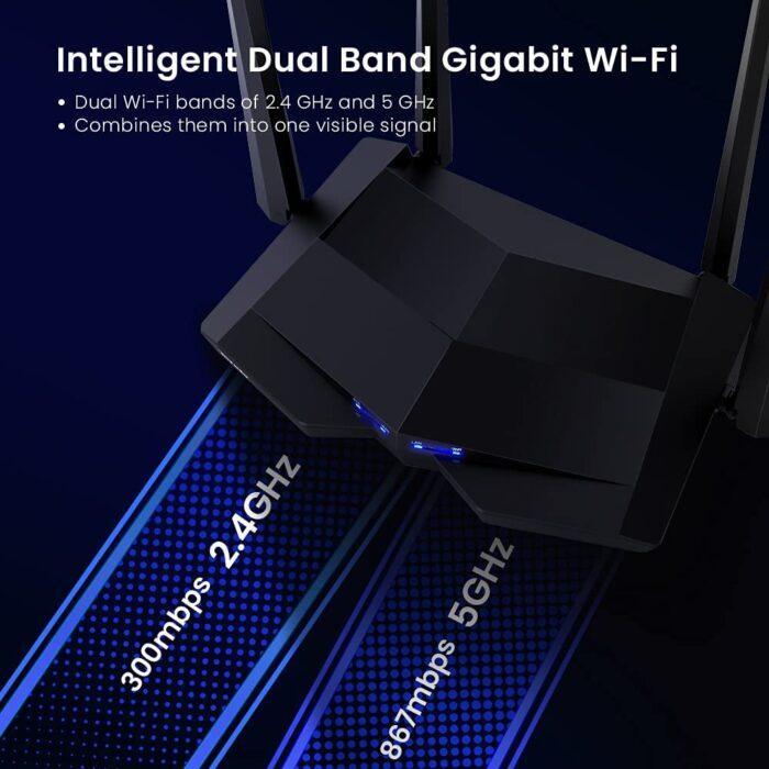Tenda AC10 AC1200 Wireless Smart Dual-Band Gigabit WiFi Router - Black, Not a Modem - Image 2