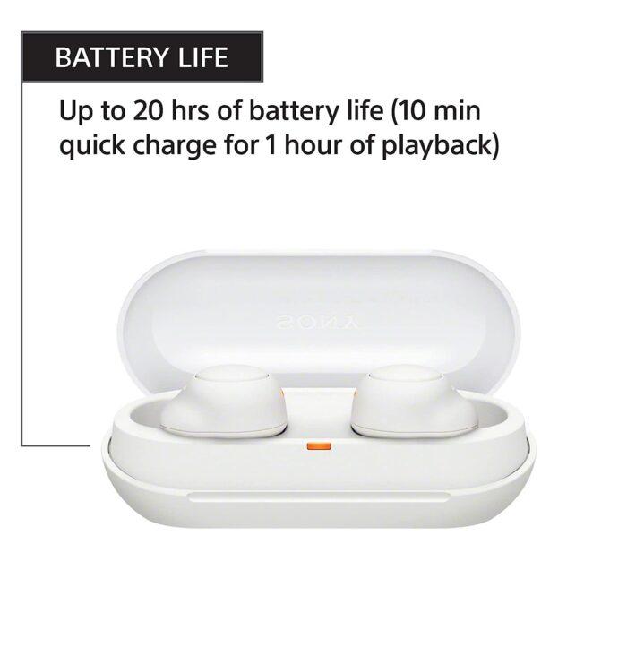 Sony WF-C500 TWS Earbuds with Mic, 20Hrs Battery, Quick Charge, Fast Pair, 360 Reality Audio - White - Image 4