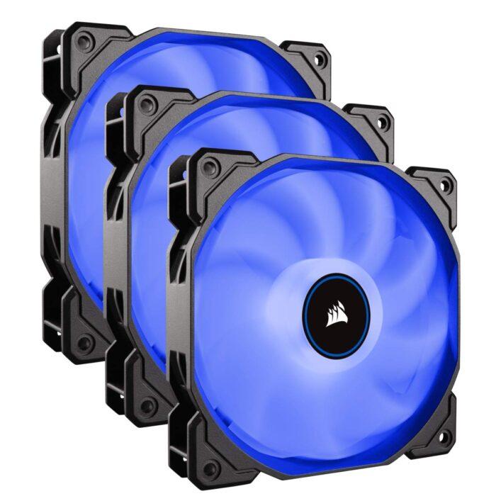 Corsair AF120 Air Series, 120 mm LED Low Noise Cooling Fan - Blue (Triple Pack) - Image 1