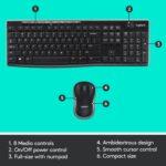 Logitech Wireless mk270 Wireless USB Keyboard and Mouse Set, Black - Image 5