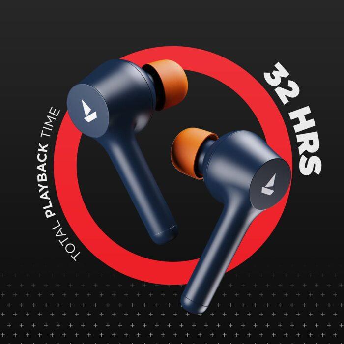 boAt Airdopes 281 Pro Wireless Earbuds with 4 Mics, ASAP Charge, 6mm Drivers, 32H Nonstop Audio Bliss, ENx™ Technology - Blue Flame - Image 2
