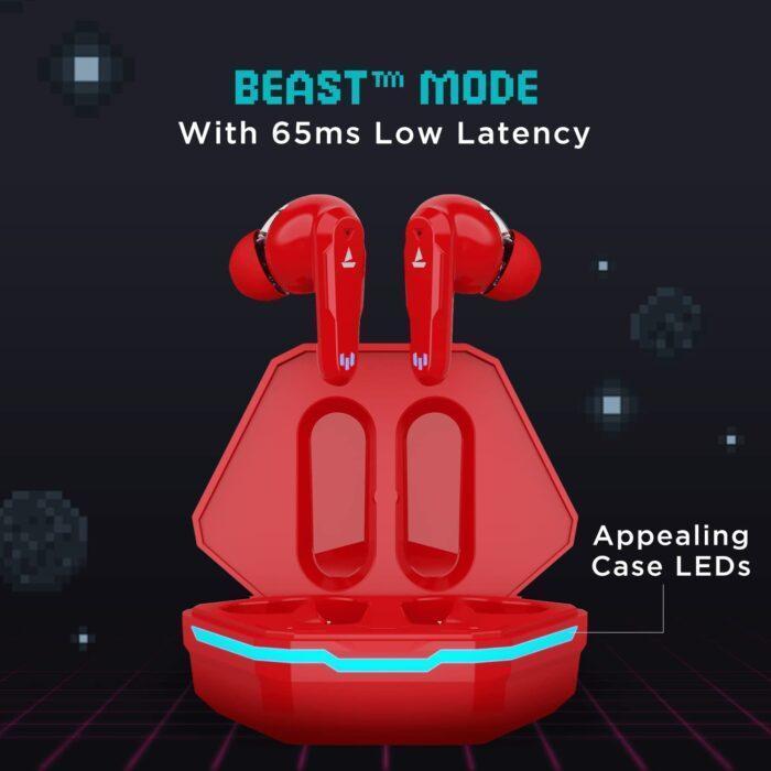 boAt Airdopes 191G Wireless Earbdus Gaming Earbuds with 2x6mm Dual Drivers, Quad Mics with ENx™ - Red - Image 5