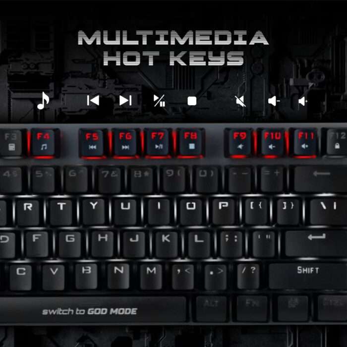 Cosmic Byte CB-GK-27 Vanth Mechanical Keyboard Upgraded with Swappable Outemu Blue Switches and Rainbow LED (Black/Grey) - Image 3