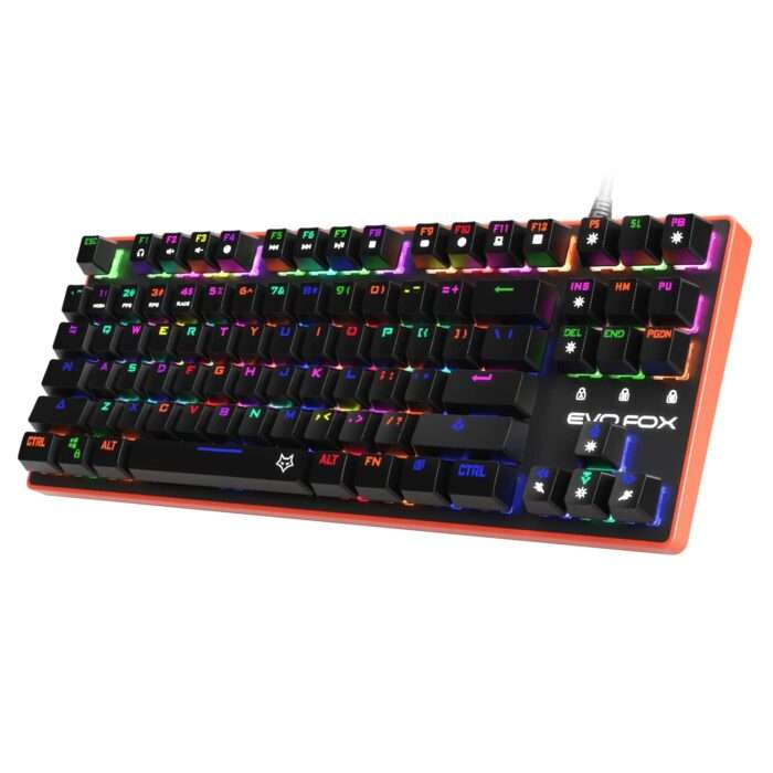 EvoFox Katana Pro RGB Mechanical Keyboard with Silent Outemu Red Switches, 16 Million True Prism RGB - Red + Black - Image 1