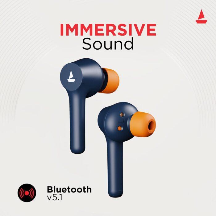 boAt Airdopes 281 Pro Wireless Earbuds with 4 Mics, ASAP Charge, 6mm Drivers, 32H Nonstop Audio Bliss, ENx™ Technology - Blue Flame - Image 4