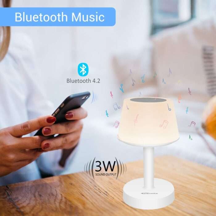 Portronics iLUMI, a Portable LED Lamp with Bluetooth Speaker, Color Changing LED Mood Light, 2000mAh Battery, Built-in Mic - Image 2