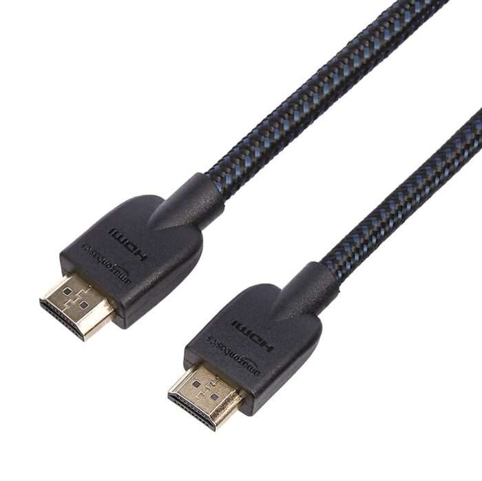 AmazonBasics High-Speed Braided HDMI Cable - 10 Feet - Supports Ethernet, 3D, 4K and Audio Return (Black) - Image 1
