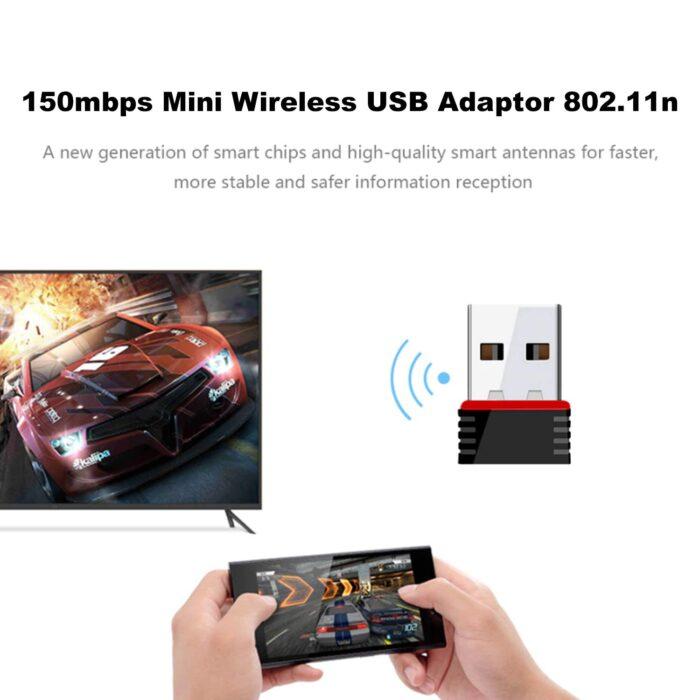 Gizga Essentials Wi-Fi Receiver Wireless Mini Wi-Fi Network Adapter WiFi USB Mini Adapter Supports 150 Mbps Wireless Data, Comes with Advanced Security WPA/WPA2 Encryption Standards, Black - Image 5