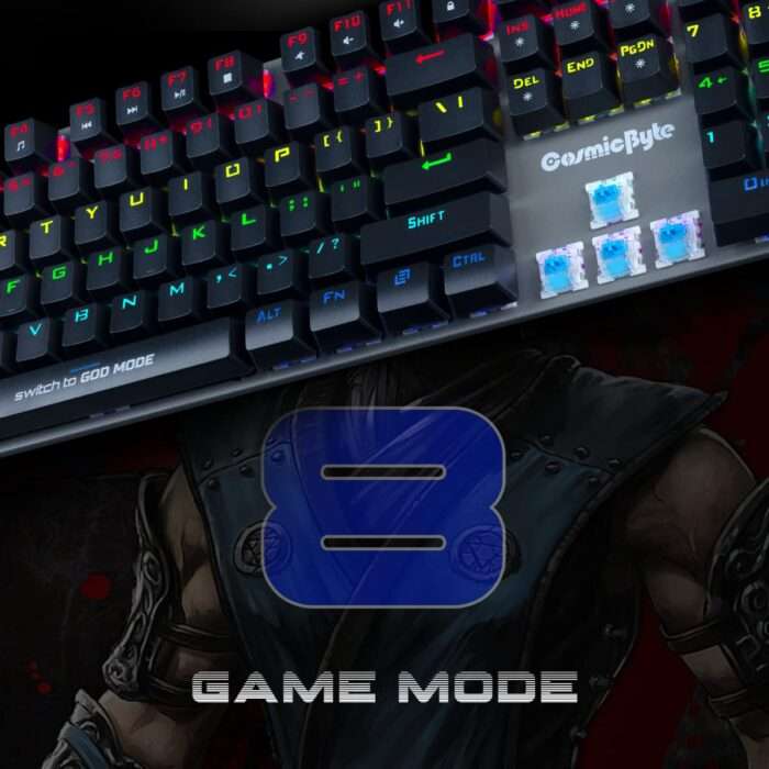 Cosmic Byte CB-GK-27 Vanth Mechanical Keyboard Upgraded with Swappable Outemu Blue Switches and Rainbow LED (Black/Grey) - Image 4