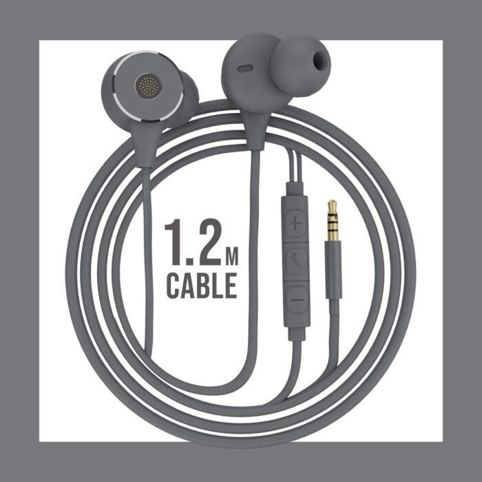 ZEBRONICS Zeb Buds 20 in Ear 3.5mm Wired Stereo Earphones with Mic, 1.2 Metre Cable, 14mm Drivers, in Line Mic & Volume Controller (Gray) - Image 5