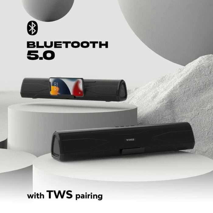 Wings Centerstage 300 Soundbar with TWS Bluetooth 5.0, Powerful 20W Output, 2500 mAh Battery and 7 Hours of Playback - Image 2
