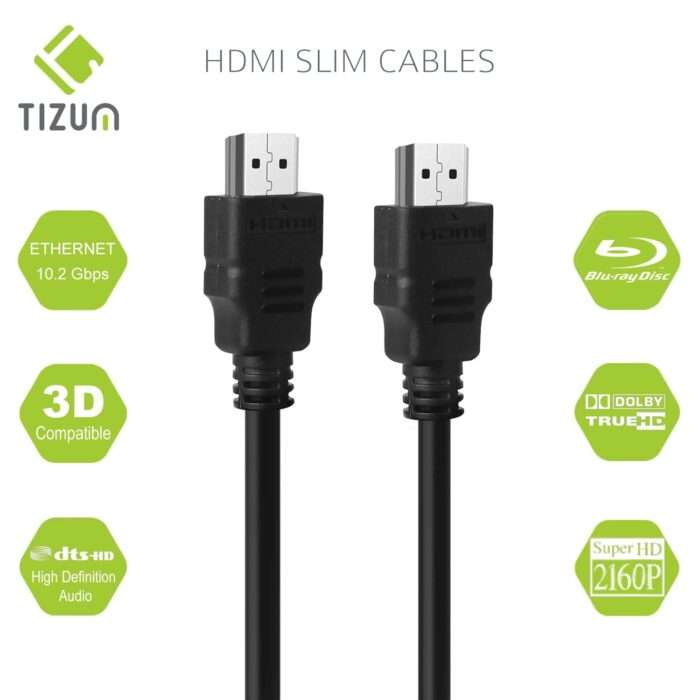 tizum Flat HDMI 1.8 M HDMI Cable - Cable for Television, DVD Player - Image 6