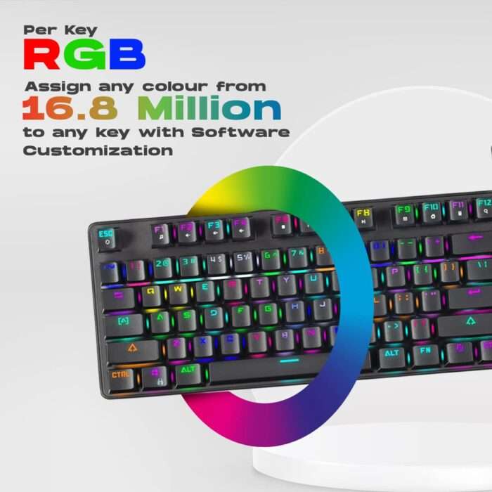Cosmic Byte CB-GK-18 Firefly Per-Key RGB TKL Mechanical Keyboard with Swappable Outemu Red Switch - Black - Image 2