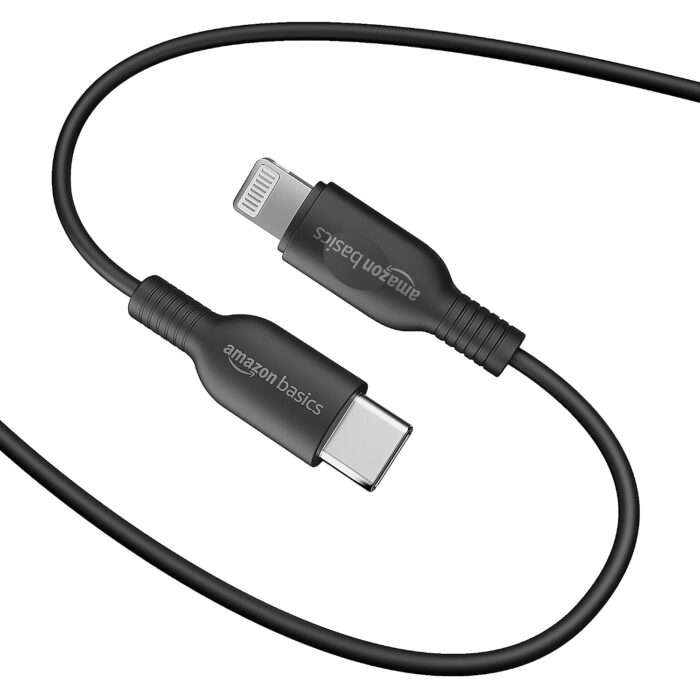 AmazonBasics USB C to Lightning TPE Charging Cable for Smartphone,1.2 meter(Black) - Image 2