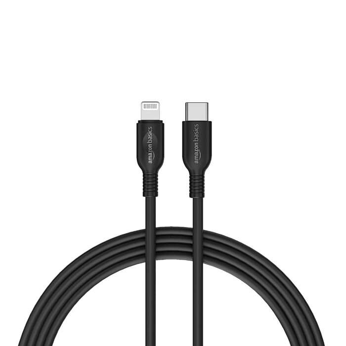 AmazonBasics USB C to Lightning TPE Charging Cable for Smartphone,1.2 meter(Black) - Image 1
