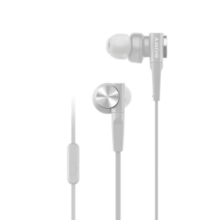Sony MDRXB55AP Extra Bass Earbud Headphones/Headset with Mic for Phone Call - White - Image 1