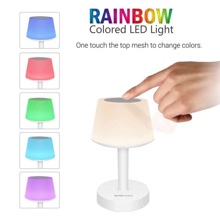 Portronics iLUMI, a Portable LED Lamp with Bluetooth Speaker, Color Changing LED Mood Light, 2000mAh Battery, Built-in Mic - Image 3