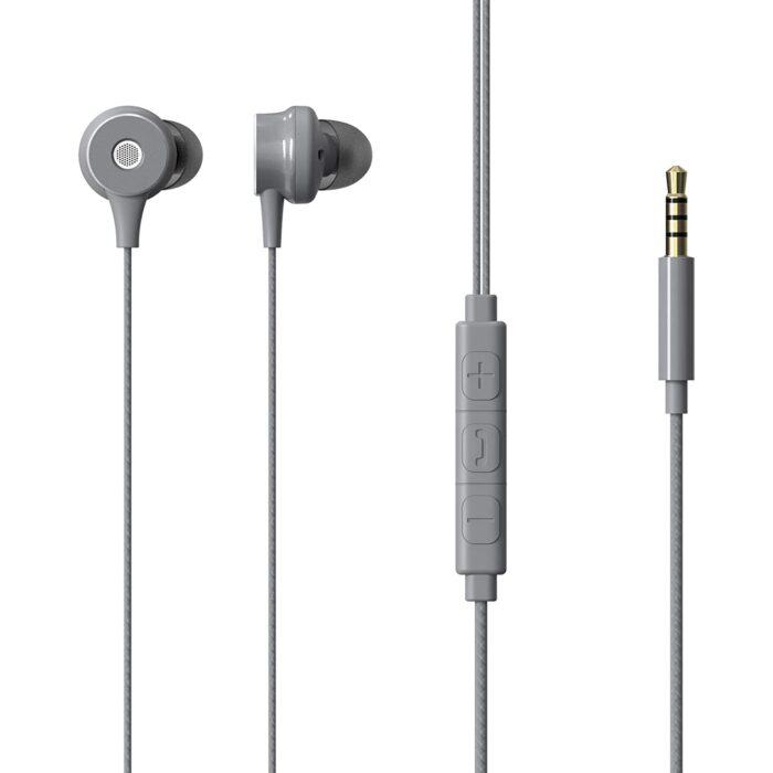 ZEBRONICS Zeb Buds 20 in Ear 3.5mm Wired Stereo Earphones with Mic, 1.2 Metre Cable, 14mm Drivers, in Line Mic & Volume Controller (Gray) - Image 1