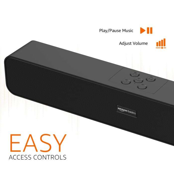 AmazonBasics Bluetooth Speaker 5.0 Soundbar with 16W RMS, 2000mAh Battery, Upto 19 Hrs Playtime Aux/USB Port  - Black - Image 5