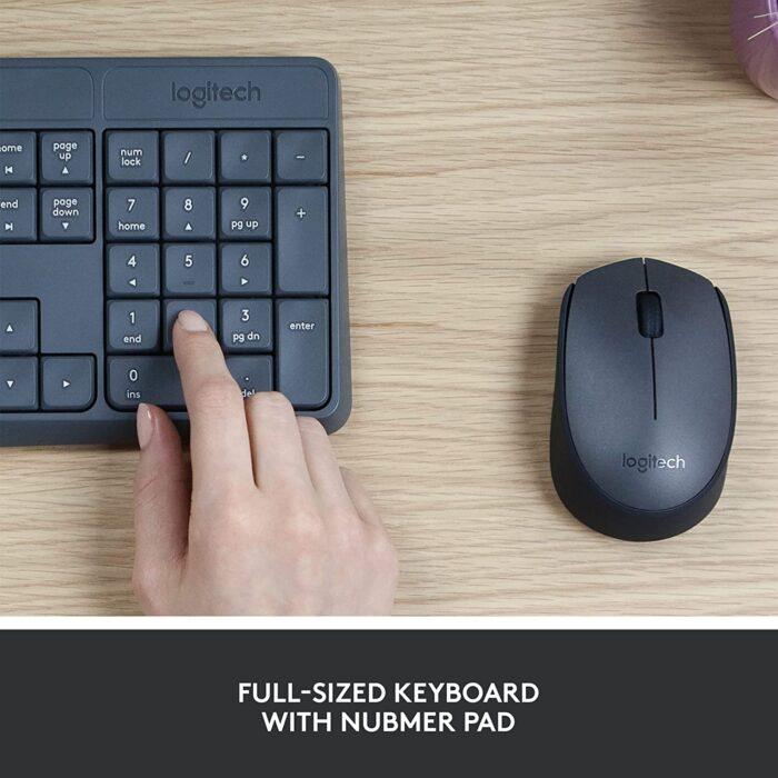 Logitech MK235 Wireless Keyboard and Mouse Set for Windows, 2.4 GHz Wireless Unifying USB Receiver, 15 FN Keys, Long Battery Life - Image 4