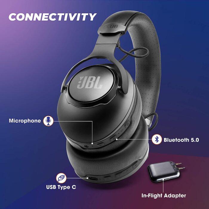 JBL Club 950NC by Harman Wireless Over The Ear Headphone with Mic (Black) - Image 6