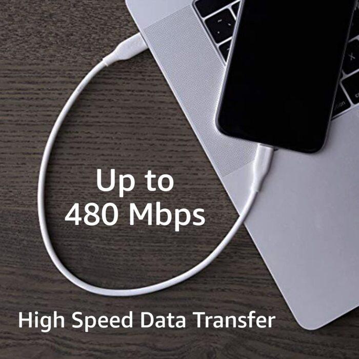 Amazon Basics Mfi Certified Usb-C To Lightning Cable Cord For Smartphone, 1-Ft, White - Image 4