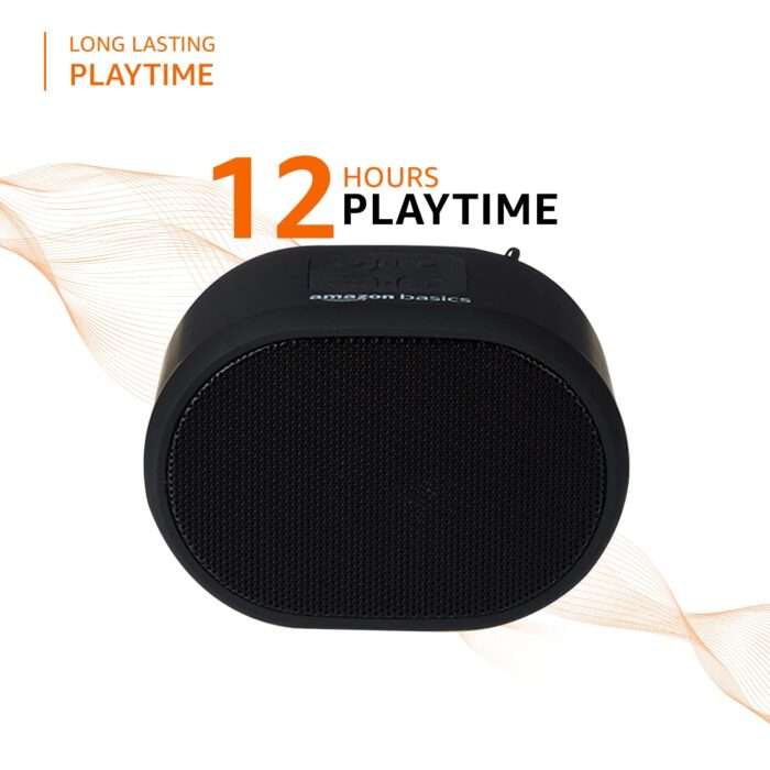 Amazon Basics Bluetooth 5.0 Speaker, Powerful Bass, 5W Sound, Upto 19hrs Playtime, Noise Cancelling Mic - Black - Image 4