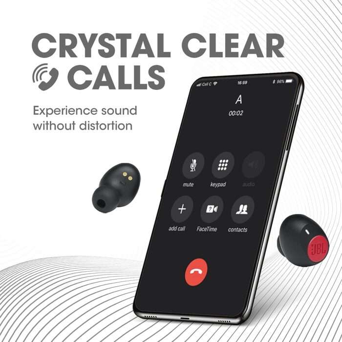 JBL C115 True Wireless in Ear Earbuds with Mic, Jumbo 21 Hours Playtime with Quick Charge, True Bass, Dual Connect, Bluetooth 5.0 - Red - Image 6