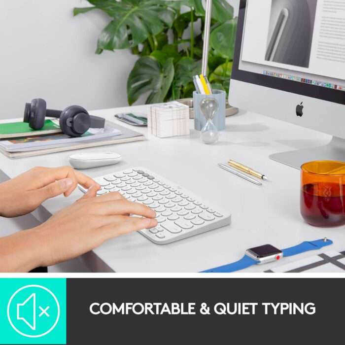 Logitech K380 Wireless Multi-Device Bluetooth Keyboard - Off White - Image 2