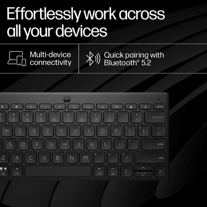 HP 350 Compact Multi-Device Bluetooth Wireless Keyboard; Spill Resistant; Swift Pair; Auto-Detection, Battery Life Up to 24 Months - Image 5