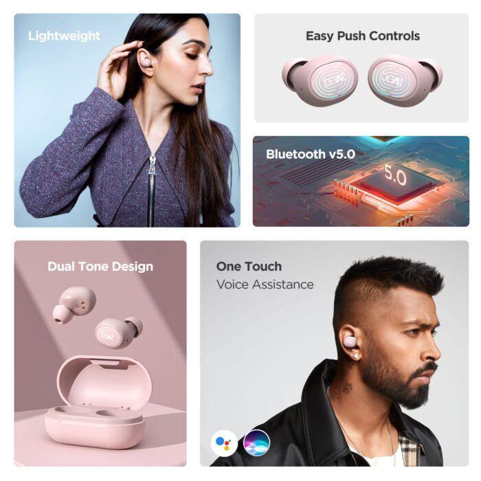boAt Airdopes 171 In-Ear Earbuds with 6mm drivers, Bluetooth v5.0, Up to 13H Playback, Voice Assistant - Rose Gold - Image 5