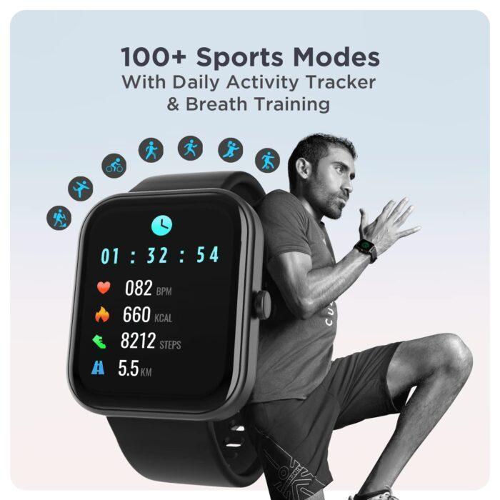 boAt Wave Electra 1.81 inch Full Touch Large Display Smartwatch with Bluetooth Calling, 100+ sports modes - Charcoal Black - Image 5