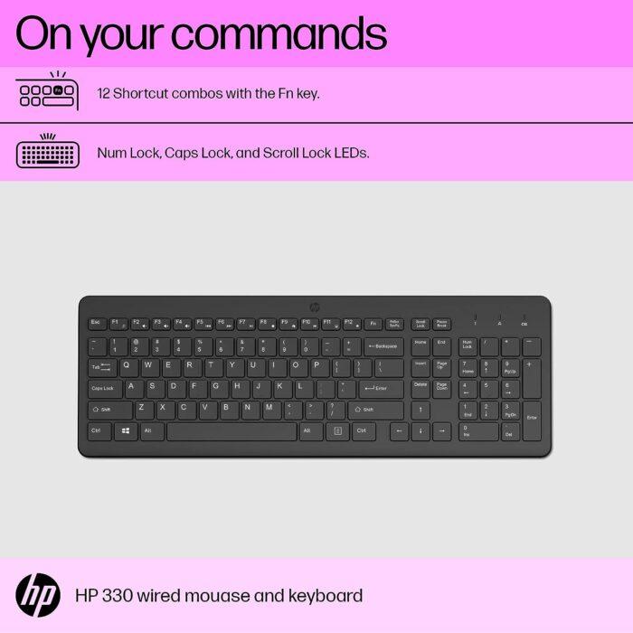 HP 330 Wireless Black Keyboard and Mouse Set with Numeric Keypad, 2.4GHz Wireless Connection and 1600 DPI - Image 4