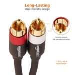 AmazonBasics PBH-20216 2-Male to 2-Male RCA Audio Cable - 4 Feet (Black) - Image 3