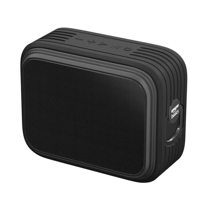 Amazon Basics Bluetooth Speaker, IPX5 Waterproof, TWS Function, 9W, Powerful Bass, BT 5.0, Up to 15hrs Playtime - Black - Image 1