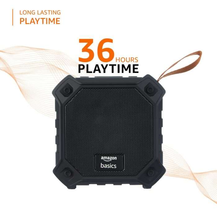 AmazonBasics 5W Bluetooth 5.0 Speaker, Upto 36 Hrs Playtime, True Wireless Technology, Built in Mic -Black - Image 2