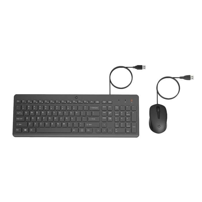 HP 150 Wired Keyboard and Mouse Combo with 12 Shortcut Keys and USB Mouse with 1600 DPI - 240J7AA - Image 1