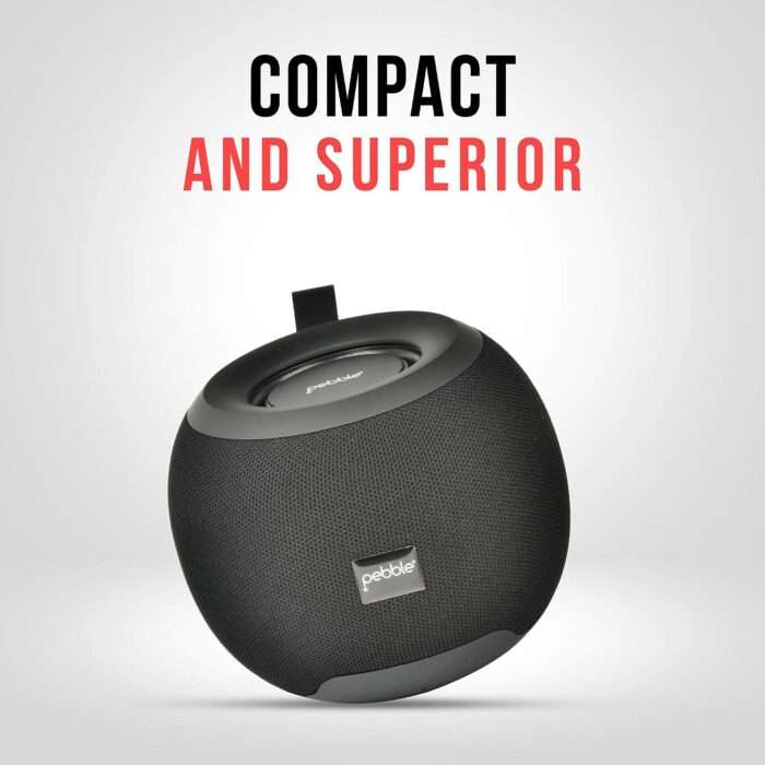 Pebble Dome Heavy Bass 5W Bluetooth Speaker (Black) - Image 2