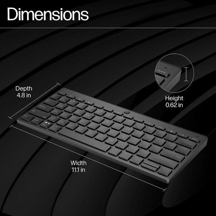 HP 350 Compact Multi-Device Bluetooth Wireless Keyboard; Spill Resistant; Swift Pair; Auto-Detection, Battery Life Up to 24 Months - Image 4