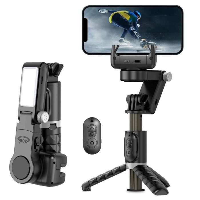 WeCool G2 Gimbal for Phones with LED Fill Lighgt, Anti-Shake 1-Axis Gimbal Stabilizer with 360° Rotation with Bluetooth Remote - Image 1