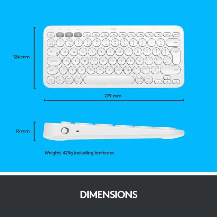 Logitech K380 Wireless Multi-Device Bluetooth Keyboard - Off White - Image 6