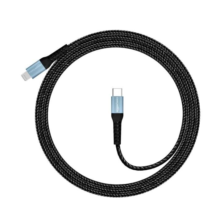 AmazonBasics USB C to Lightning Aluminum with Nylon Braided Charging Cable, 1.2 meter (Grey) - Image 6