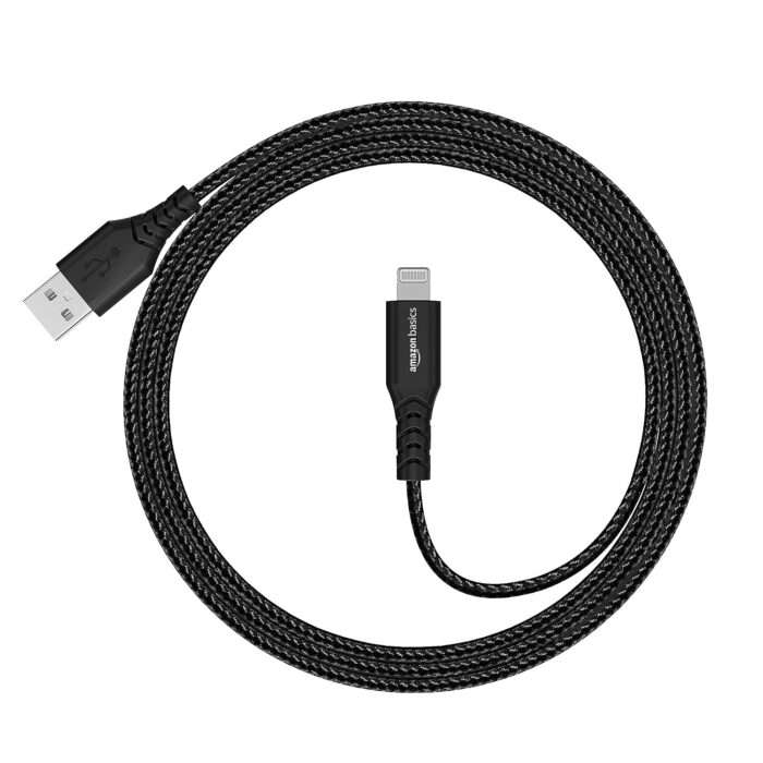 Amazon Basics USB A to Lightning PVC Molded Nylon Charging Cable,1.2 meter (Black) - Image 4