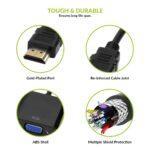 ‎Tizum HDMI to VGA Adapter/Connector/Converter Cable 1080P (Male to Female) Full HD Resolution | Compact Design | Black - Image 3