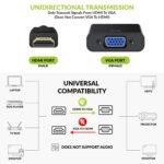 ‎Tizum HDMI to VGA Adapter/Connector/Converter Cable 1080P (Male to Female) Full HD Resolution | Compact Design | Black - Image 6