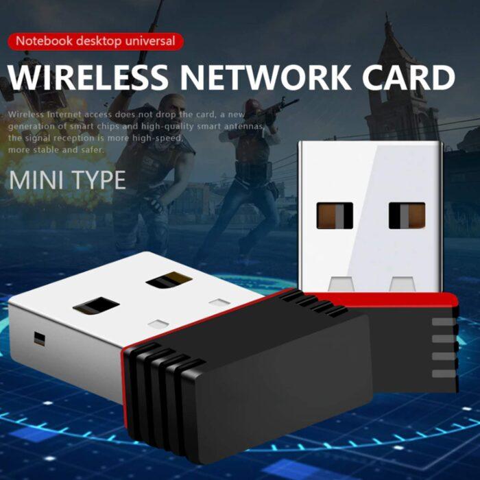 Gizga Essentials Wi-Fi Receiver Wireless Mini Wi-Fi Network Adapter WiFi USB Mini Adapter Supports 150 Mbps Wireless Data, Comes with Advanced Security WPA/WPA2 Encryption Standards, Black - Image 2
