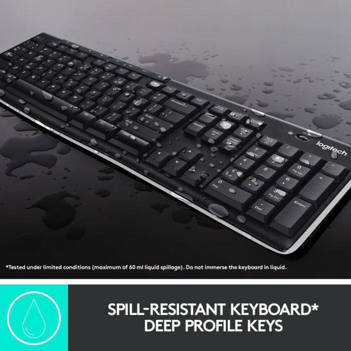 Logitech Wireless mk270 Wireless USB Keyboard and Mouse Set, Black - Image 3