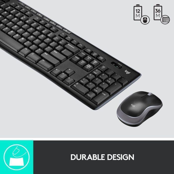 Logitech Wireless mk270 Wireless USB Keyboard and Mouse Set, Black - Image 4