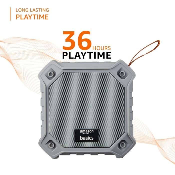 AmazonBasics 5W Bluetooth 5.0 Speaker, Upto 36 Hrs Playtime, True Wireless Technology, Built in Mic - Grey - Image 2